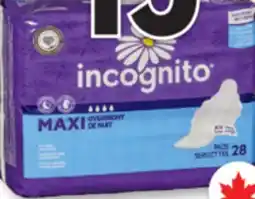 Familiprix Incognito Maxi overnight pads 28un offer