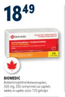 Familiprix BIOMEDIC Acetaminophen, 500mg, 250tablets or 120gelcaps offer