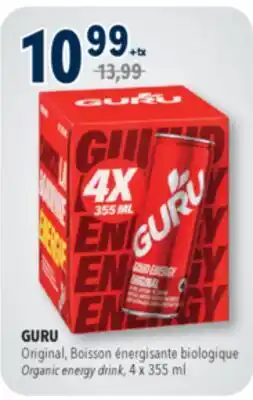 Familiprix GURU Organic energy drink offer