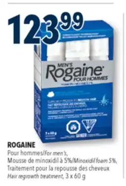 Familiprix Rogaine Men's hair regrowth treatment Minoxidil foam 3x60g offer