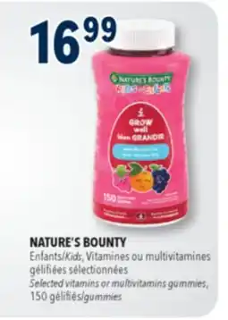 Familiprix NATURE'S BOUNTY, Kids, Selected Vitamins or multivitamins, 150 gummies offer