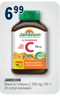 Familiprix Jamieson Vitamin C natural tangy orange chewable tablets offer