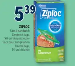 Familiprix ZIPLOC Sandwich bags, 90 units or Freezer bags, 14 units offer