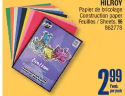 Jean Coutu HILROY Construction paper offer