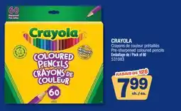 Jean Coutu CRAYOLA Pre-sharpened coloured pencils offer