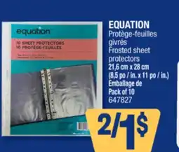 Jean Coutu EQUATION Frosted sheet protectors offer