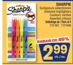 Jean Coutu SHARPIE Selected highlighters offer