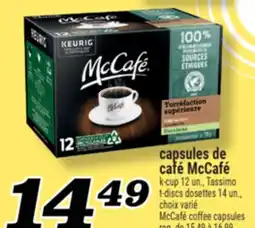 Marché Richelieu CAPSULES DE CAFÉ MCCAFÉ | MCCAFÉ COFFEE CAPSULES offer