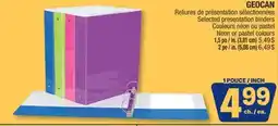 Jean Coutu GEOCAN Selected presentation binders offer