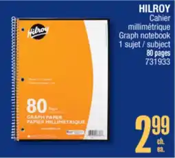 Jean Coutu HILROY Graph notebook 1 subject offer