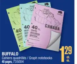 Jean Coutu BUFFALO Graph notebooks offer