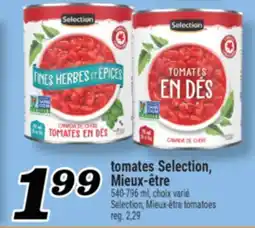 Marché Richelieu TOMATES SELECTION, MIEUX‑ÊTRE | SELECTION, MIEUX-ÊTRE TOMATOES offer