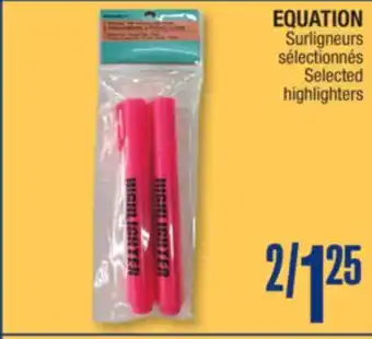 Jean Coutu EQUATION Selected highlighters offer