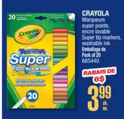Jean Coutu CRAYOLA Super tip markers, washable ink offer