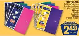 Jean Coutu FIRST CLASS Exercise notebooks offer