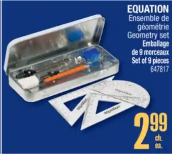 Jean Coutu EQUATION Geometry set offer