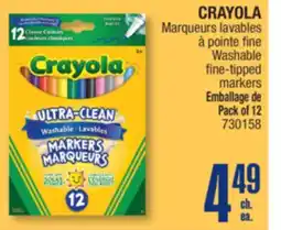 Jean Coutu CRAYOLA Washable fine-tipped markers offer