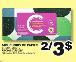 Marches Tradition COMPLIMENTS FACIAL TISSUES offer