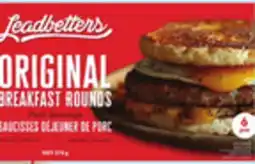 Giant Tiger Leadbetters Original Leadbetters Cowboy breakfast sausages or Original breakfast rounds offer
