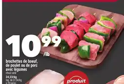 Marche Ami brochettes de boeuf, de poulet ou de porc avec légumes offer