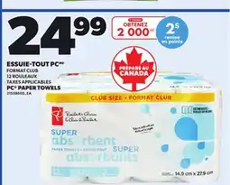 Provigo PC PAPER TOWELS, 12 ROULEAUX offer