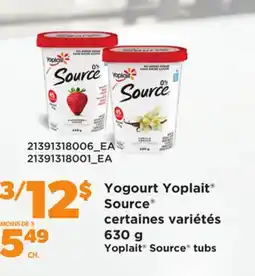 Provigo YOPLAIT SOURCE TUBS, 630 G offer
