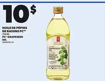 Provigo PC GRAPESEED OIL, 750 ML offer