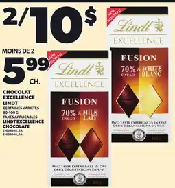 Provigo LINDT EXCELLENCE CHOCOLATE, 80-100 G offer