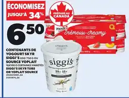 Provigo SIGGI'S SKYR TUBS, 650/750 G OR YOPLAIT SOURCE, 16X100 G offer