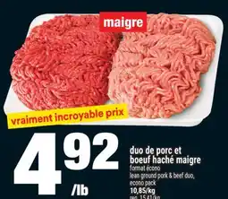 Super C DUO DE PORC ET BOEUF HACHÉ MAIGRE | LEAN GROUND PORK & BEEF DUO offer