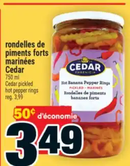 Super C RONDELLES DE PIMENTS FORTS MARINÉES CEDAR | CEDAR PICKLED HOT PEPPER RINGS offer