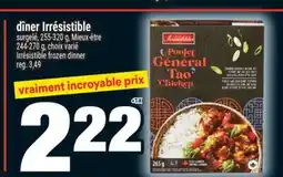Super C DÎNER IRRÉSISTIBLE | IRRÉSISTIBLE FROZEN DINNER offer
