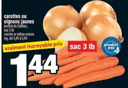 Super C CAROTTES OU OIGNONS JAUNES | CARROTS OR YELLOW ONIONS offer