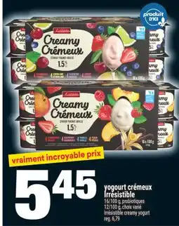 Super C YOGOURT CRÉMEUX IRRÉSISTIBLE | IRRÉSISTIBLE CREAMY YOGURT offer