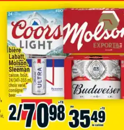 Super C BIÈRE LABATT, MOLSON, SLEEMAN | CONSIGNE BEER offer