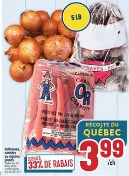 Marché Adonis Betteraves, carottes ou oignons jaunes | Beets, carrots or yellow onions offer