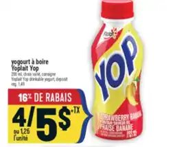 Marché Adonis YOGOURT À BOIRE YOPLAIT YOP | YOPLAIT YOP DRINKABLE YOGURT offer