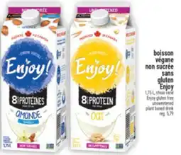 Marché Adonis Boisson végane non sucrée sans gluten Enjoy | Enjoy gluten free unsweetened plant based drink offer