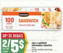Marché Adonis Sacs à sandwich refermables Selection | Selection resealable sandwich bags offer