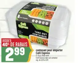 Marché Adonis contenant pour emporter Café Express | Café Express take out container offer