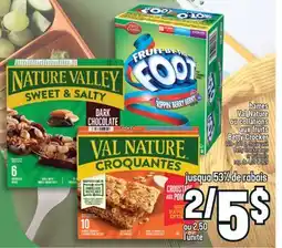 Marché Adonis Barres Val Nature ou collations aux fruits Betty Crocker | Betty Crocker bars or fruit rolls offer