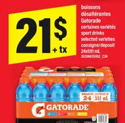 Maxi BOISSONS DÉSALTÉRANTES GATORADE | SPORT DRINKS, 24X591 ML offer