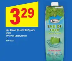 Maxi EAU DE NOIX DE COCO 100% PURE GRACE | 100% PURE COCONUT WATER, 1 L offer