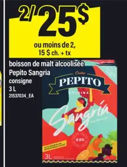 Maxi BOISSON DE MALT ALCOOLISÉE PEPITO SANGRIA, 3 L offer