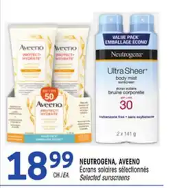 Uniprix NEUTROGENA, AVEENO Écrans solaires sélectionnés/Selected sunscreens offer