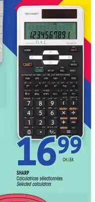 Uniprix SHARP Calculatrices sélectionnées/ Selected calculators offer