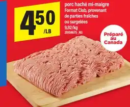 Maxi porc haché mi-maigre provenant de parties fraîches offer
