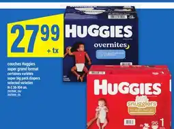 Maxi COUCHES HUGGIES SUPER GRAND FORMAT | SUPER BIG PACK DIAPERS, N-7, 36-104 UN offer