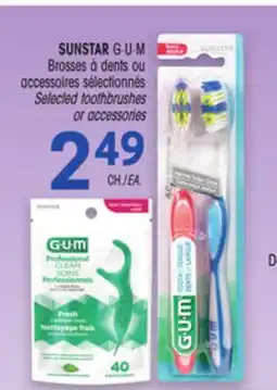 Uniprix SUNSTAR G·U·M Brosses à dents ou accessoires sélectionnés/Selected toothbrushes or accessories offer