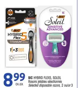Uniprix BIC HYBRID FLEX5, SOLEIL Rasoirs jetables sélectionnés/Selected disposable razors offer